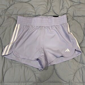 adidas Women's Pacer Training 3-Stripes Woven High-Rise 3” Shorts Violet Tone, M